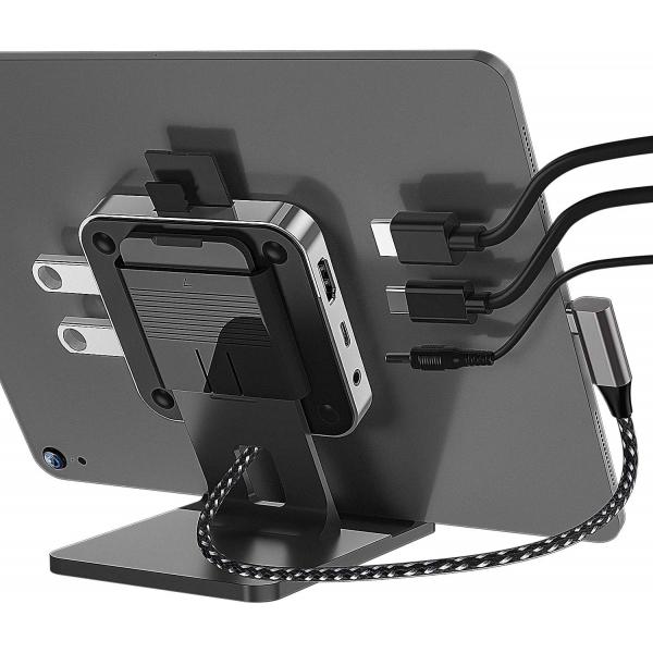 BYEASY USB C Hub with Stand, 7 in 1 Docking Station with 4K